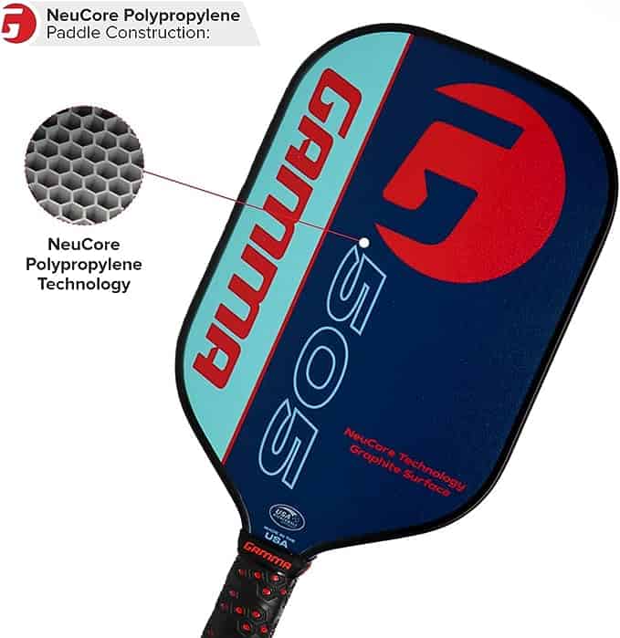 Paletta Da Pickleball Gamma Legend NeuCore - Approvata USAPA, Superficie In Fibra Di Vetro