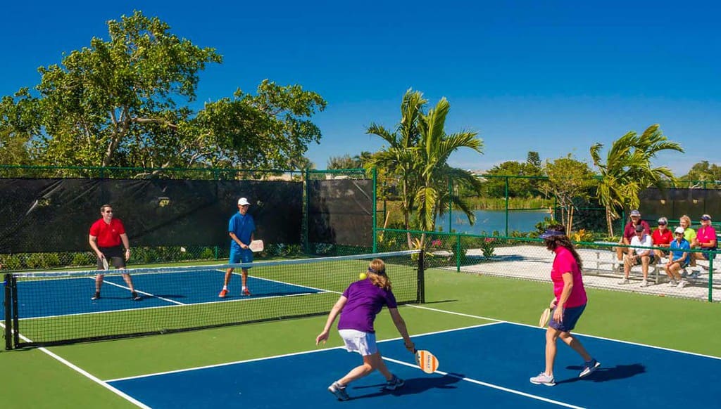 pickleball swing speed players on a court