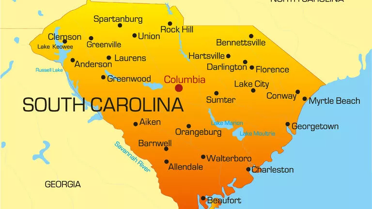 map of south carolina